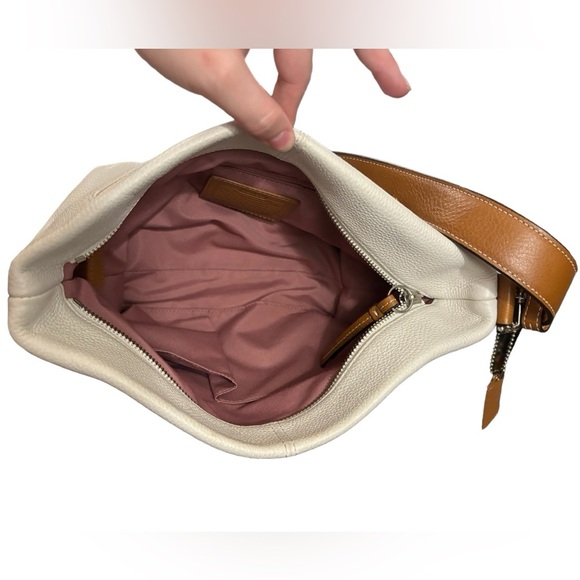 Coach East West Duffel Shoulder Bag M1085-F15065 White Pebbled Leather Purse - Picture 9 of 11